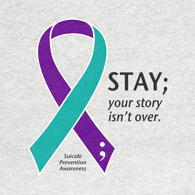 Suicide prevention: Stay ribbon, black type by Just Winging It Designs